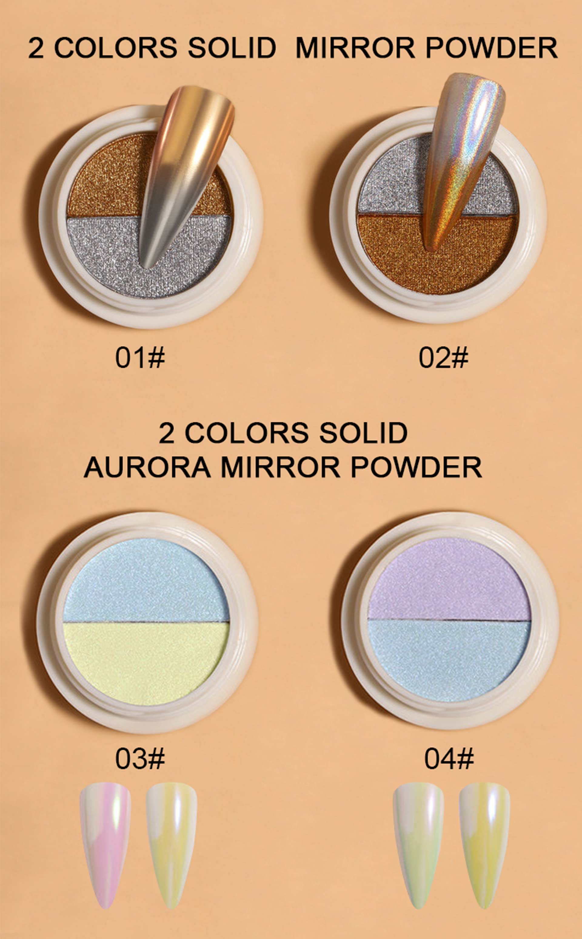 Two-color solid mirror powder, color | Susansay