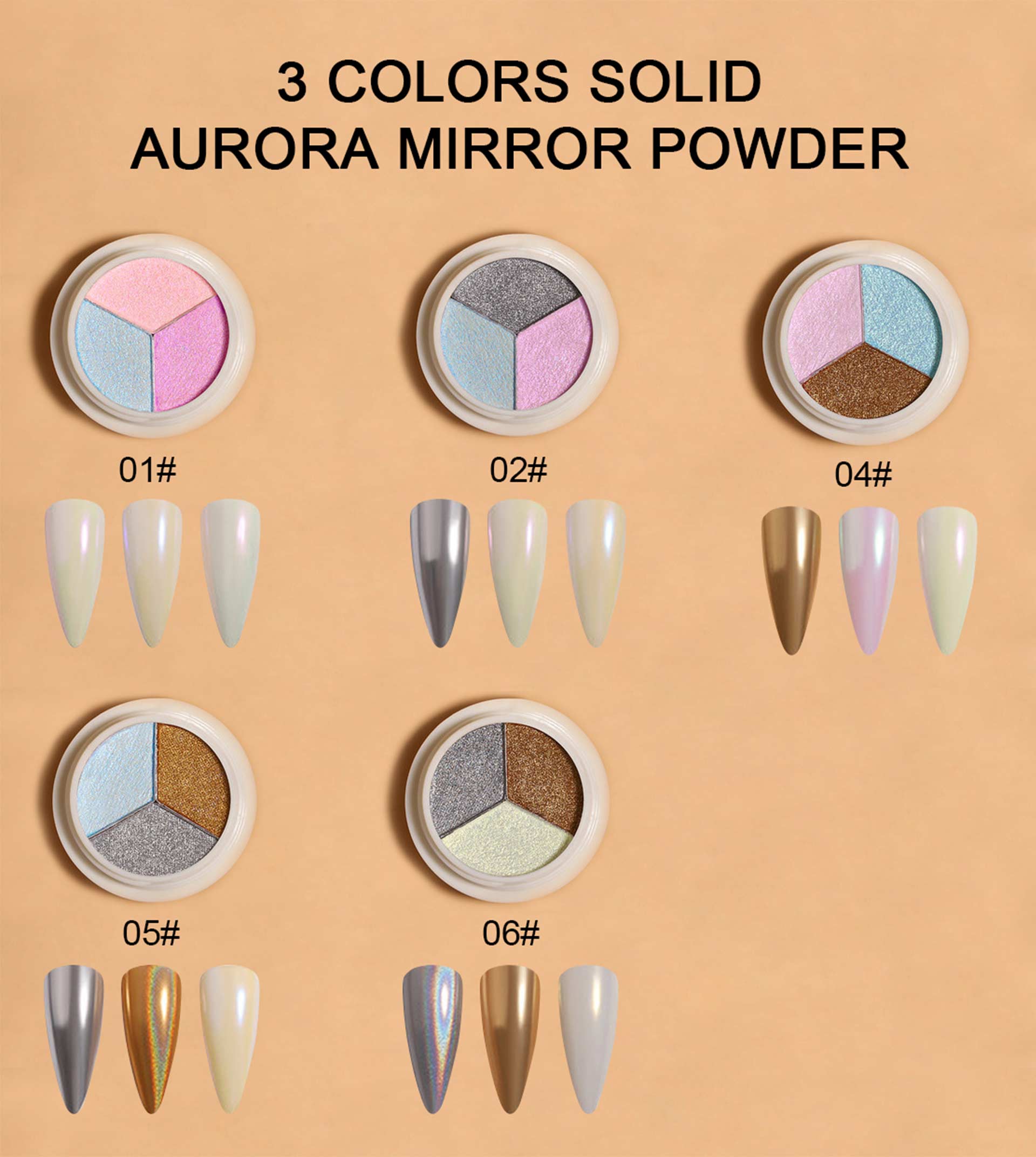 Three colors solid mirror powder | Susansay