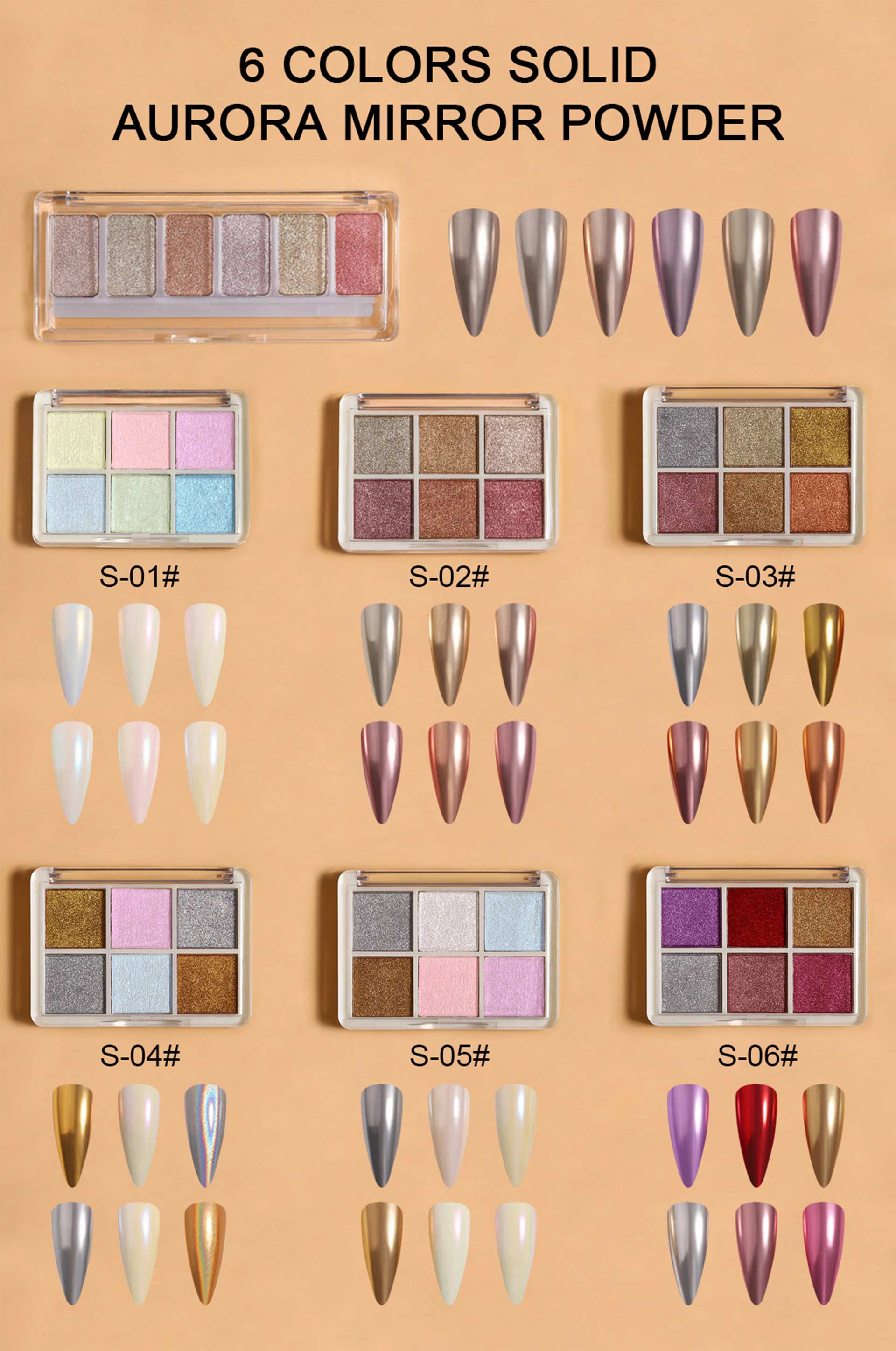 Six colors solid mirror powder | Susansay