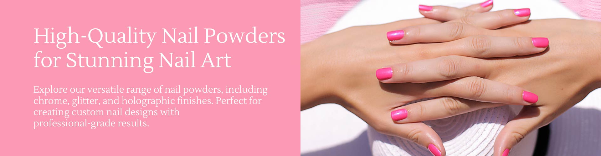 Various colors of nail powder bulk banner | Susansay